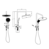 Linkware Gabe Twin Shower Top Half - Brushed Gold